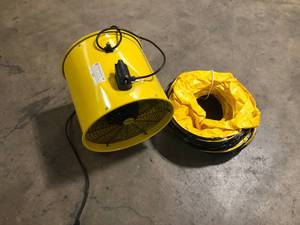 lot 17 image: VEVOR Pivoting Utility Blower Fan 16 in. 1100 Watt 2160 3178 CFM High Velocity Ventilator with 32.8 ft. Duct Hose for Jobsite  Customer Returns See Pictures