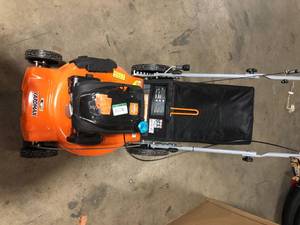 lot 18 image: YARDMAX YG 1650 21 inch 170cc 3-in-1  GAs Walk Behind Push LawnMower with High Rear Wheels and Bagger   Customer Returns See Pictures