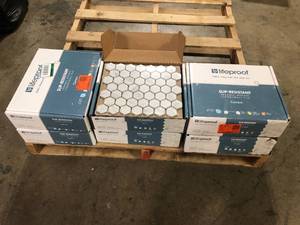 lot 40 image: 6 Boxes of Lifeproof Carrara 10 in. x 12 in. x 6.35mm Ceramic Hexagon Mosaic Floor and Wall Tile (9.72 sq. ft.Case)  Customer Returns See Pictures