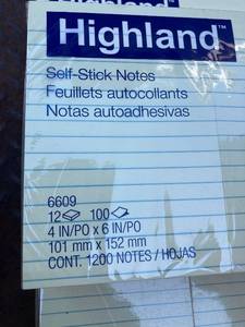 lot 52 image: Large Lined Sticky Notes