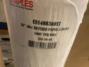 lot 13 image: White Butcher Paper Roll