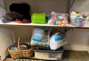 Shelf Full Of Crafting Items And More