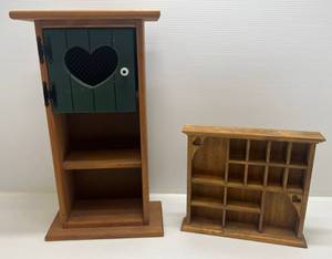 Two Wood Display Shelves
