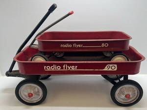 Two Vintage Radio Flyer Wagons