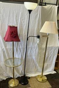 Three Vintage Tall Lamps