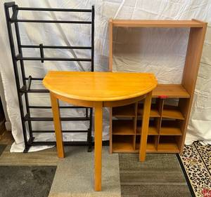 Wood Stand And Two Shelves, One Shelf As Seen