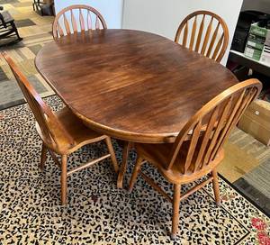 Nice Wood Table With Chairs, Some Scratches present