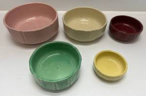 Vintage Morton Pottery Nesting Bowl Set