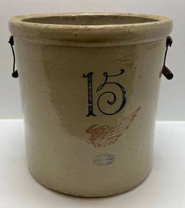15 Gal. Antique Red Wing Union Stoneware Co. Crock With Dated Dec. 2nd 1915