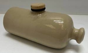 Antique Glazed Stoneware Hot Water Bottle Foot Warmer Crock Victorian