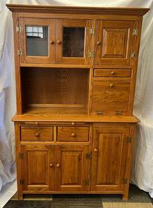 Vintage Wood Bakers Cabinet 72 12T x 46W x 18D