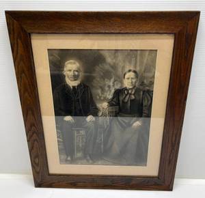 Vintage Framed Behind Glass Pastel Portrait With Metal Plate Reading Earned By This School Co-operating With The Farmers Wife A Magazine For Farm Wives St. Paul Minn. 1921 22x26