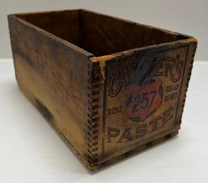 Vintage Carters Ink Company Wood Shipping Crate 11 34W x 6 18 D x 5 34 T