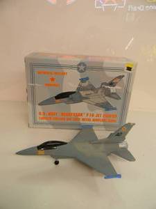 lot 34 image: LIBERTY CLASSICS By SPEC CAST LIMITED EDITION - U.S. NAVY AGGRESSOR F-16 JET FIGHTER AUTHENTIC MILITARY MARKINGS AIRPLANE DIE-CAST METAL BANK - IN BOX - GREAT PIECE - NICE - SEE PICTURES