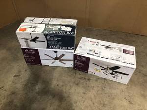 lot 31 image: Lot of Assorted Ceiling Fans Various Models and Conditions Customer Returns See Pictures
