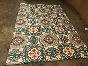 lot 33 image: Hampton Bay Linen Warm 6 ft. x 9 ft. Woven Tapestry Outdoor Area Rug  Customer Returns See Pictures