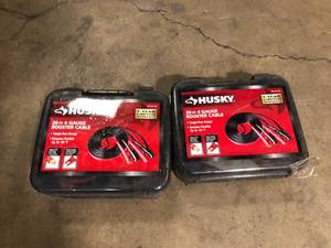 lot 36 image: 2 Lots of Husky 20 ft. 4-Gauge Booster Cables  Customer Returns See Pictures
