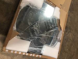 lot 39 image: Umbra Hubba 34 in. x 34 in. Modern Round Framed Decorative Mirror    Customer Returns See Pictures