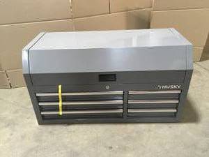 lot 13 image: Husky 41 in. W x 24.5 in D Standard Duty  Top Cabinet Only  Customer Returns See Pictures