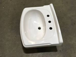 lot 14 image: Portsmouth 8 in. Centers PedestalVanity Top in White by American Standard  Customer Returns See Pictures