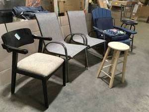 lot 30 image: Lot of Patio Charis and Stools  Various Models and Conditions Customer Returns See Pictures