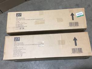 lot 34 image: 2 Lots of Hampton Bay Tallulah 3-Light Gold Dining Room Chandelier, Linear Kitchen Island Pendant Light  Customer Returns See Pictures