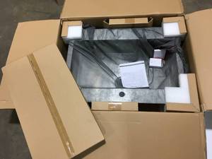 lot 37 image: Retrofit Drop-In Stainless Steel 33 in. 2-Hole Single Bowl Flat Farmhouse Apron Front Kitchen Sink by Glacier Bay  Customer Returns See Pictures