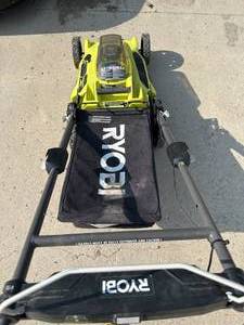 lot 34 image: Ryobi 40 Volt Brushless 20 Cut Lawnmower (read)