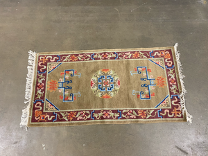 lot 392 image: Floral Brown & Dark Red Chinese Rug