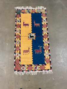 lot 389 image: Persian Kilim Tribal Pictorial Gabbeh Wool Rug