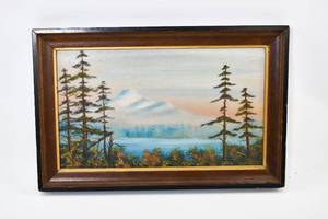 lot 314 image: Landscape Painting of a Mountain