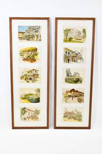 lot 320 image: 2 Sets of Cleve Walker Walkington Singapore Postcards