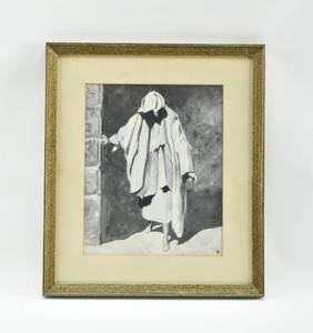 lot 70 image: Painting of Cloaked Figure