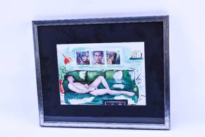 lot 74 image: Mixed Media Man on Sofa