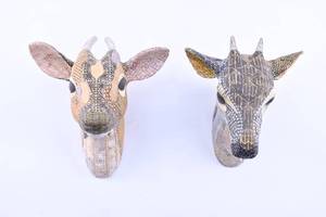lot 76 image: 2 Decorative Ceramic Antelope or Deer Heads