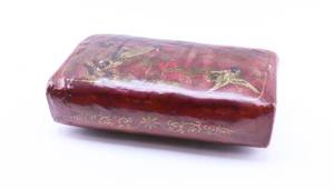 lot 79 image: Asian Lacquered Leather Red Pillow