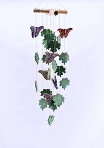 lot 83 image: Butterfly and Leaf Ceramic Wind Chime