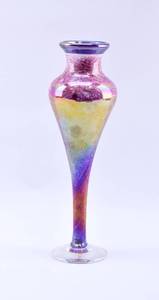 lot 95 image: Tall Pink Art Glass Vase