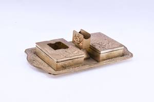 lot 98 image: 4 Pc Brass Smoking Set