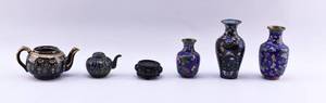 lot 93 image: 5 Modern Chinese & Japanese Cloisonne Objects