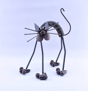 lot 113 image: RecycledScrap Metal Cat Sculpture
