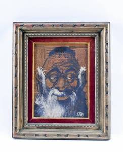 lot 124 image: Judaica Pastel on Newspaper