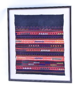 lot 123 image: Framed Tribal Kilim Textile