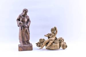 lot 6 image: 2 Alt Weisskopf Carved Wood Sculptures