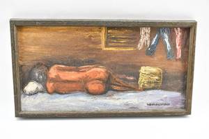 lot 195 image: Painting of a Nude Woman on Her Side