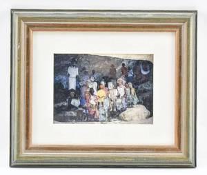 lot 218 image: Photo of Wood Mannequins in a Cave