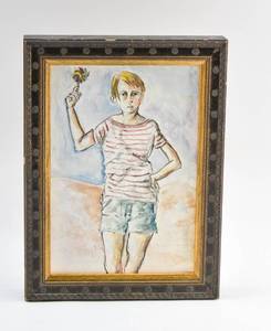 lot 223 image: Watercolor of a Person with Pinwheel