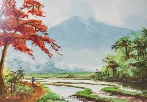 lot 324 image: 2 Landscape Watercolors