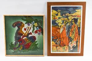 lot 330 image: 2 Batik Prints of Figures