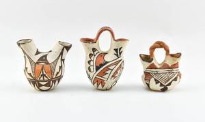 lot 287 image: 3 Acoma Pueblo Pitchers